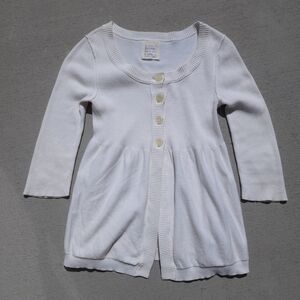 Y2K Old Navy Knit Cotton Sweater Babydoll Button Up Tunic Top Womens Size Medium